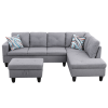 66.5" Grey Linen 3-Piece Living Room Sofa Set