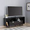 Entertainment Stand, 60" TV Console Table with 2 Drawers and Open Shelving, Red Cocoa