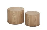 MDF side table/coffee table/end table/nesting table set of 2 with oak veneer for living room,office,bedroom