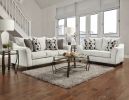 Camero Fabric Pillowback 2-Piece Living Room Set, Sofa and Loveseat, Silver