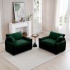 Green Corduroy,Luxurious and Sophisticated Deep Seated Sofa Set with Two Single Deep Seat Sofa Suitable for Living Room and Office