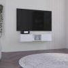 Glen Floating TV Stand with Side Doors and Central Media Shelf