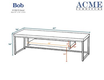 ACME Bob TV Stand in Weathered Oak & Black 91780