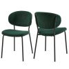 Dark Green Boucle Fabric Dining Chairs Set of 2,Dining Chairs with Metal Legs for Dining Room, Kitchen, Living Room