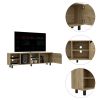 Conquest Tv Stand for TVÂ´s up 70", Four Open Shelves, Five Legs, Light Oak