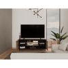 Tv Stand for TVÂ´s up 60", Two Cabinets, Three Shelves, Five Legs, Espresso / Pine