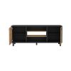 Tv Stand for TVÂ´s up 60", Two Cabinets, Three Shelves, Five Legs, Espresso / Pine