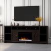 Bridgevine Home Urban Loft 84 inch Electric Fireplace TV Console for TVs up to 95 inches, Minimal Assembly, Mocha Finish