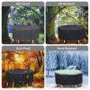 91x43in Circular Table Cover 6-Seat UV Water Resistant Outdoor Furniture Protector For Small Round Table Chairs Set
