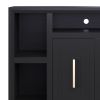 Bridgevine Home Sunset 67 inch TV Stand Console for TVs up to 80 inches, No Assembly Required, Black Finish