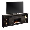 Bridgevine Home Urban Loft 84 inch Electric Fireplace TV Console for TVs up to 95 inches, Minimal Assembly, Mocha Finish