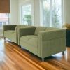 Green Suede Loveseat and Sofa Set for Living Room, Modern DÃ©cor Couch Sets for Living Room, Bedrooms with Solid Wood Frame