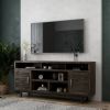 Bridgevine Home Avondale 76 Inch TV Stand Console for TVs up to 90 inches, No Assembly Required, Charcoal-Brown Finish