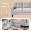 Modern Living Room Sofa Set Linen Upholstered Couch Furniture for Home or Office ,Light Grey,(1+2 Seat,Old Sku:SG000365AAA)