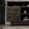 Bridgevine Home Avondale 76 Inch TV Stand Console for TVs up to 90 inches, No Assembly Required, Charcoal-Brown Finish
