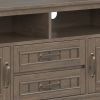 Lev - 72" TV Media Stand - Smoky Brown