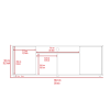 Tv Stand for TVÂ´s up 55", Two Cabinets With Single Door, Four Shelves, Black