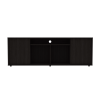 Tv Stand for TVÂ´s up 55", Two Cabinets With Single Door, Four Shelves, Black