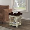Living Room Coffee Table Set, Coffee Table & Two End Side Table 3-Piece Set for Office, Living Room, Apartment, Beige and Espresso Top