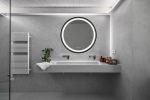 24inch Bathroom Led Classy Vanity Mirror with focused backplane,Black aluminum alloy frame,High Lumen,Dimmable Touch,Wall Switch Control, Anti-Fog