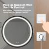 24inch Bathroom Led Classy Vanity Mirror with focused backplane,Black aluminum alloy frame,High Lumen,Dimmable Touch,Wall Switch Control, Anti-Fog