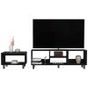 Carter 2 Piece Living Room Set, Streamlined with TV Stand and Coffee Table, Black
