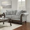 Hernen Carved Wood Frame Gray 5-Piece Living Room Set