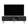 Waco TV Rack, Hairpin Stand with Spacious Storage and Cable Management Holes, Black