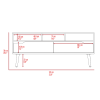Tv Stand for TVÂ´s up 52", Three Open Shelves, Two Flexible Drawers, Dark Walnut