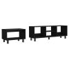 Carter 2 Piece Living Room Set, Streamlined with TV Stand and Coffee Table, Black
