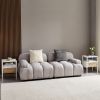 Set of 2, 15.75" Rattan End table with drawer, Modern nightstand, metal legs,side table for living room, bedroom,white