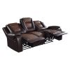 Modern Luxury Living Room Sofa Set 2pc Reclining Sofa Loveseat Formal Furniture Premium Faux Leather Upholstery Comfortable Two-Tone Brown Finish