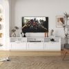 White modern minimalist TV cabinet 80 inch TV stand, open locker Living Room Bedroom