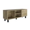 Tunez Tv Stand for TVÂ´s up 43" Three Open Shelves, One Cabinet -Light Oak