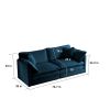 Modern Sofa Couch, 3 Piece Set Extra Deep Seat Sectional Sofa for Living Room, Oversized Sofa, 3 Seat Sofa, Loveseat and Single Sofa, Blue Chenille