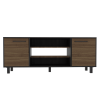 Tv Stand for TVÂ´s up 60", Two Cabinets, Three Shelves, Five Legs, Espresso / Pine