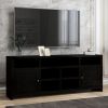 Bridgevine Home Urban Loft 84 inch TV Stand Console for TVs up to 95 inches, No Assembly Required, Mocha Finish
