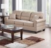 Sand Polyfiber (Linen Like Fabric) 2pc Sofa Set Sofa And Loveseat Elegant Plush Contemporary Couch Living Room Furniture