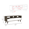 Oslo Tv Stand for TVÂ´s up 51"; Two Drawers; Four Legs; Three Open Shelves -Dark Brown / White