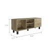 Harrison 3-Shelf Rectangle TV Stand Light Oak