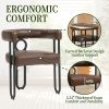 COOLMORE Contemporary Designed PU Fabric Upholstered Accent/Dining Chair/Barrel Side Chairs Kitchen Armchair for Living Room set of 2 (Dark Brown PU)