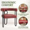 COOLMORE Contemporary Designed PU Fabric Upholstered Accent/Dining Chair/Barrel Side Chairs Kitchen Armchair for Living Room set of 2 (Wine red PU)