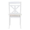 TREXM 5-Piece Retro Functional Dining Table Set Extendable Round Table and 4 Upholstered Chairs for Dining Room and Living Room (Brown+Antique White)