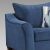 Camero Fabric Pillowback 2-Piece Living Room Set, Sofa and Loveseat, Navy Blue