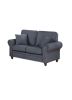 Elegant Luxury Blue Gray Tweed Like Fabric 2pc Sofa Set Sofa Loveseat Pillows Living Room Furniture