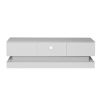 51.18inch WHITE morden TV Stand with LED Lights,high glossy front TV Cabinet,can be assembled in Lounge Room, Living Room or Bedroom,color:WHITE