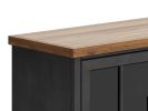 Bridgevine Home Essex 67 inch TV Stand Console for TVs up to 80 inches, No Assembly Required, Black and Whiskey Finish