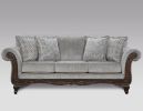 Hernen Carved Wood Frame Gray 5-Piece Living Room Set