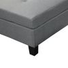 Sectional Sofa Set for Living Room with Right Hand Chaise Lounge and Storage Ottoman (Grey)