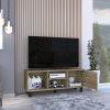 Tunez Tv Stand for TVÂ´s up 43" Three Open Shelves, One Cabinet -Light Oak